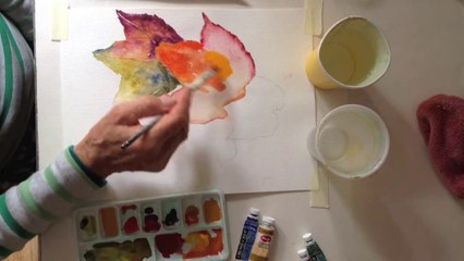 How to paint Autumn Leaves in watercolor, part I