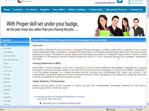 Oracle BPEL Course Content - Oracle BPEL Online Training and Placement