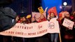 Manifestación en Bruselas contra la reforma de la ley del aborto española