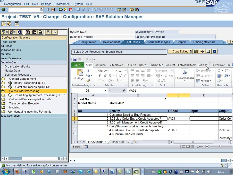 Model-based testing using process models for integration and regression testing of ERP solutions