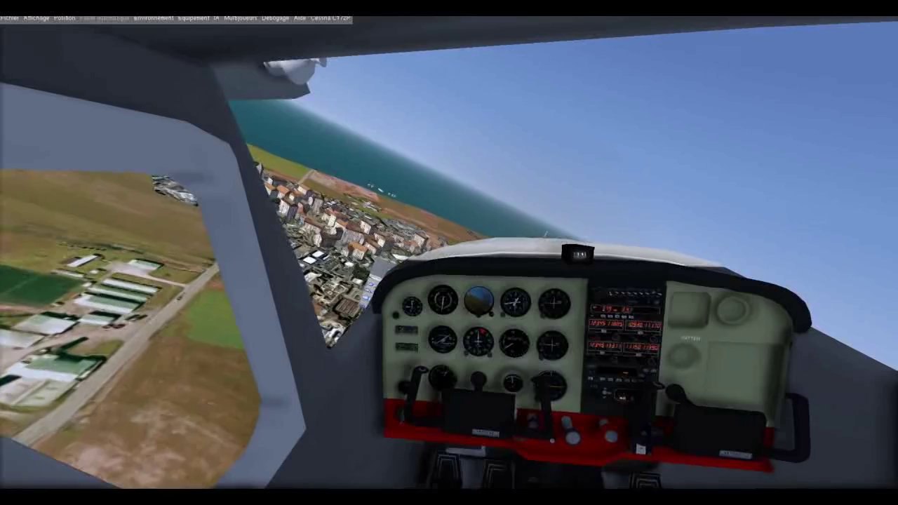 Flightgear test de roulage Cessna C172P Linuxmint14 FG Git V3.1