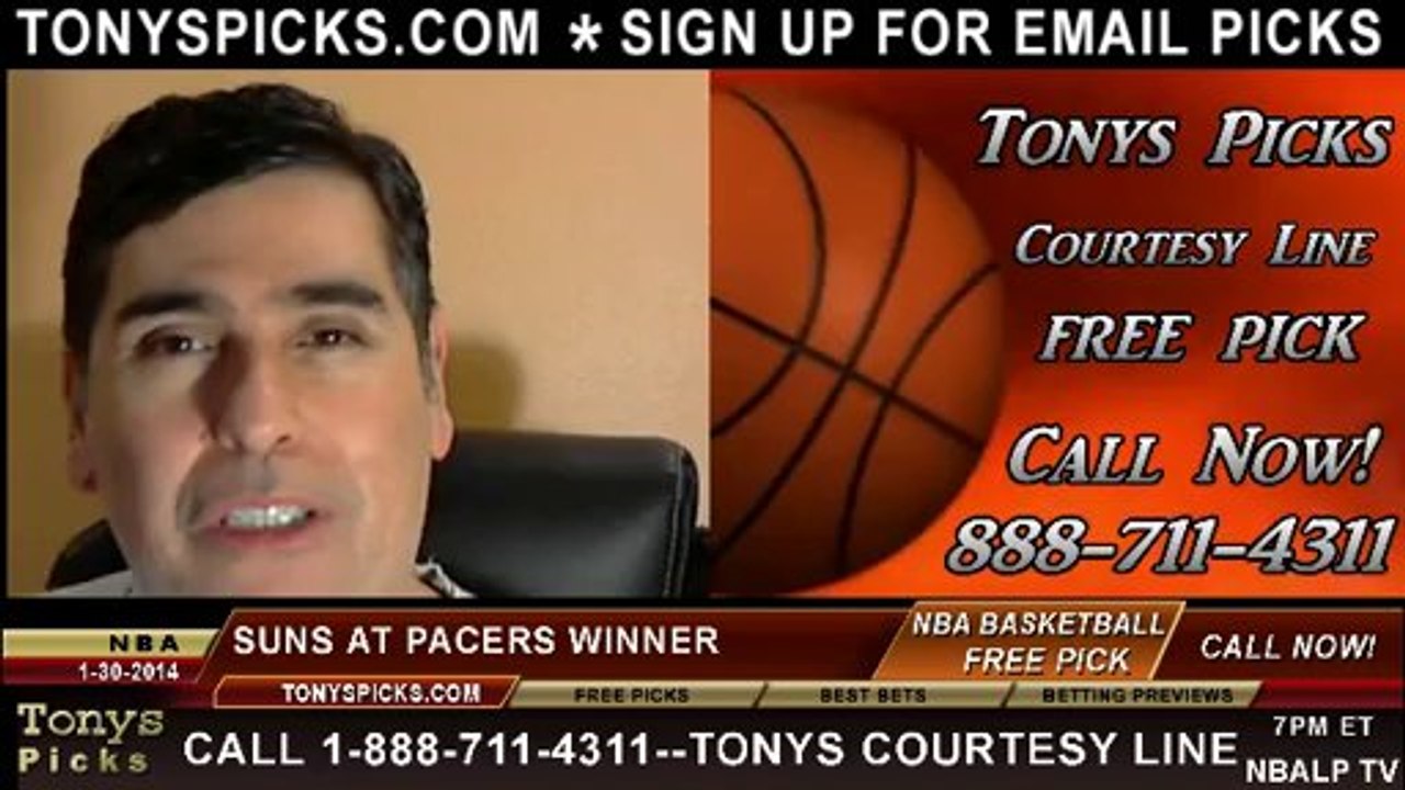 Indiana Pacers vs. Phoenix Suns Pick Prediction NBA Pro Basketball Odds Preview 1-30-2014