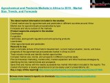 Africa Agrochemical & Pesticide Market Forecasts for 2018