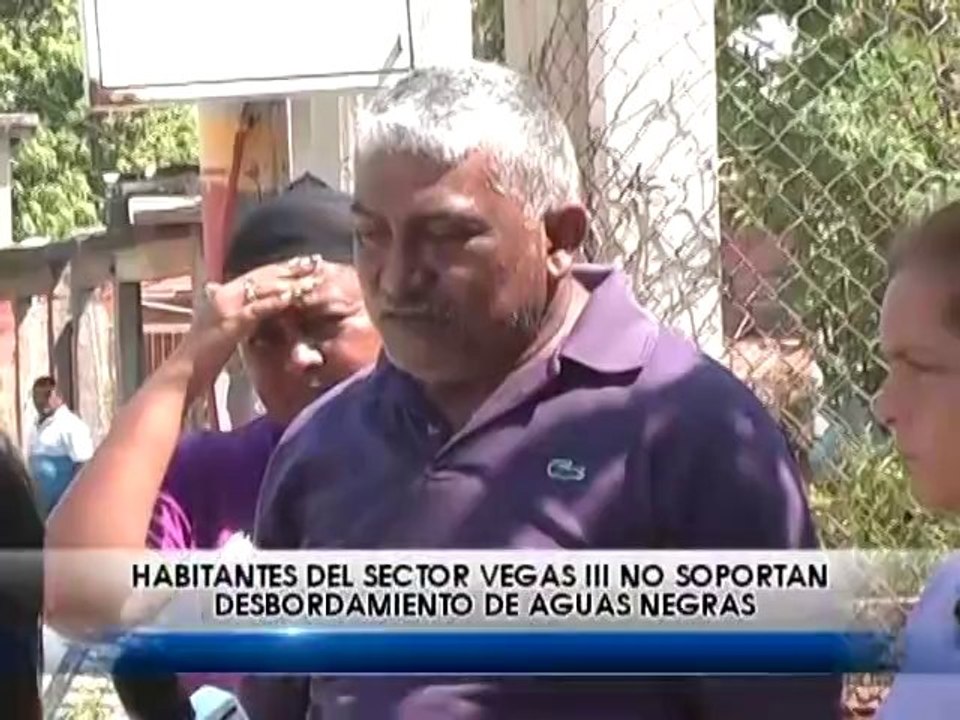 Habitantes del sector Vegas III no soportan desbordamiento de aguas negras. - 13.01.14