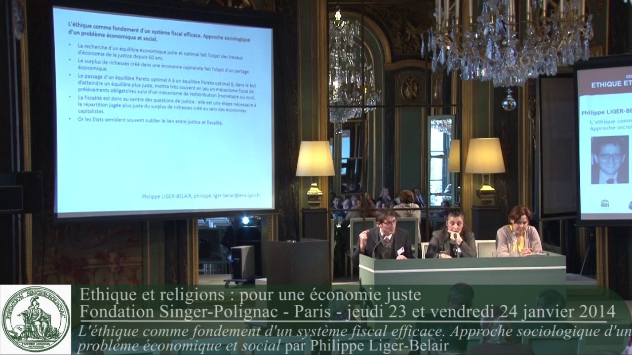 Philippe Liger-Belair - L'éthique comme fondement d'un système fiscal efficace. Approche sociologique d'un problème économique et social