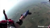 Terrible Skydiving crash : a skydiver unconscious falling like a stone!
