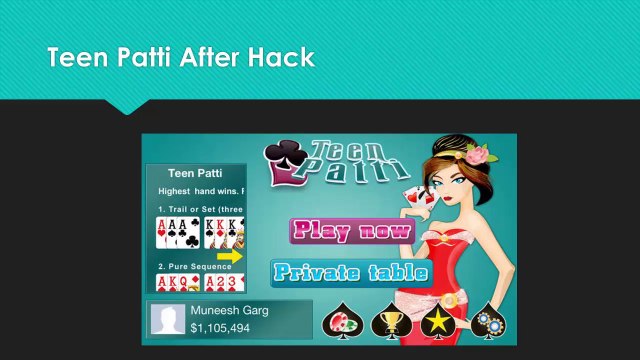 Teen Patti Hacks or Cheat Get Unlimited Chips Or Coins [100% safe]