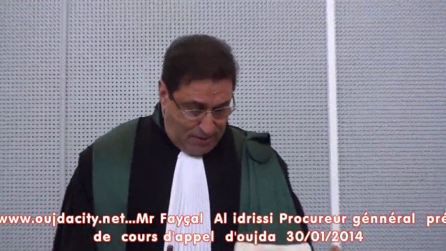 عرض السيد فيصل الادريسي الوكيل العام لدى محكمة الاستئناف بوجدة بمناسبة افتتاح السنة القضائية 2014