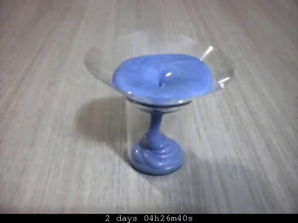 Ecoulement de Silly Putty à travers un trou large