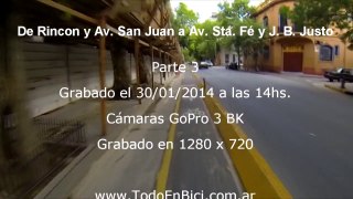 Video 3 de 3 De Rincón y Av. San Juan a Palermo Av. Sta. Fe y JB Justo en Bici