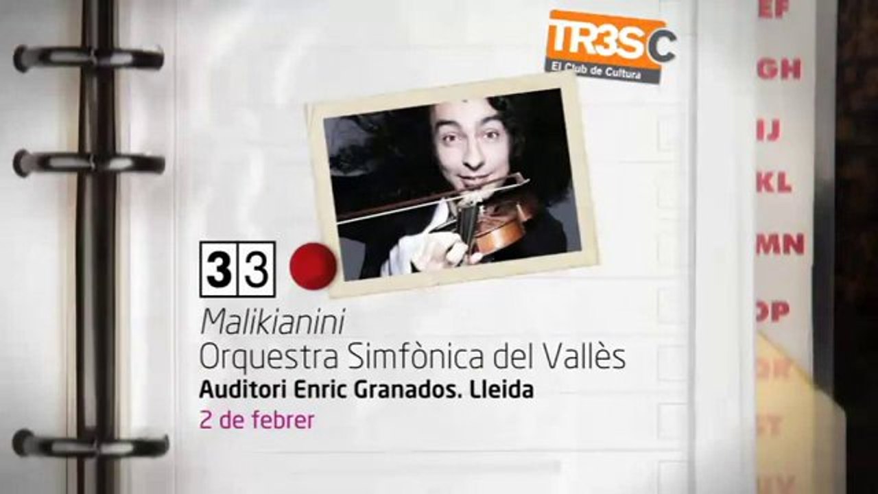 TV3 - 33 recomana - Malikianini i Orquestra Simfònica del Vallès. Auditori Enric Granados. Lleida