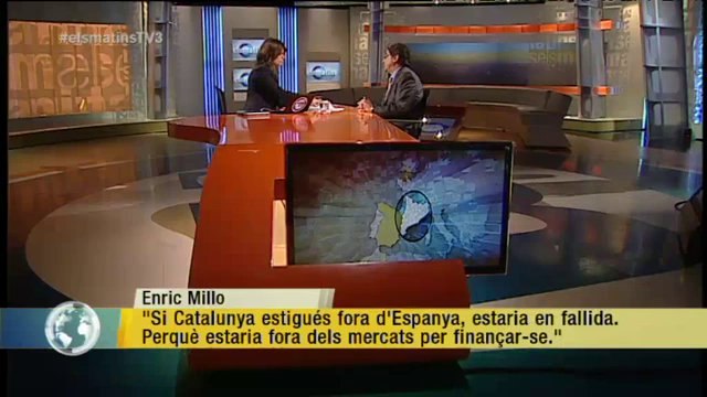 TV3 - Els Matins - Enric Millo: Si Catalunya estigués fora d'Espanya, estaria en fallida