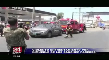 Batalla campal durante desalojo en empresa de los Sánchez Paredes