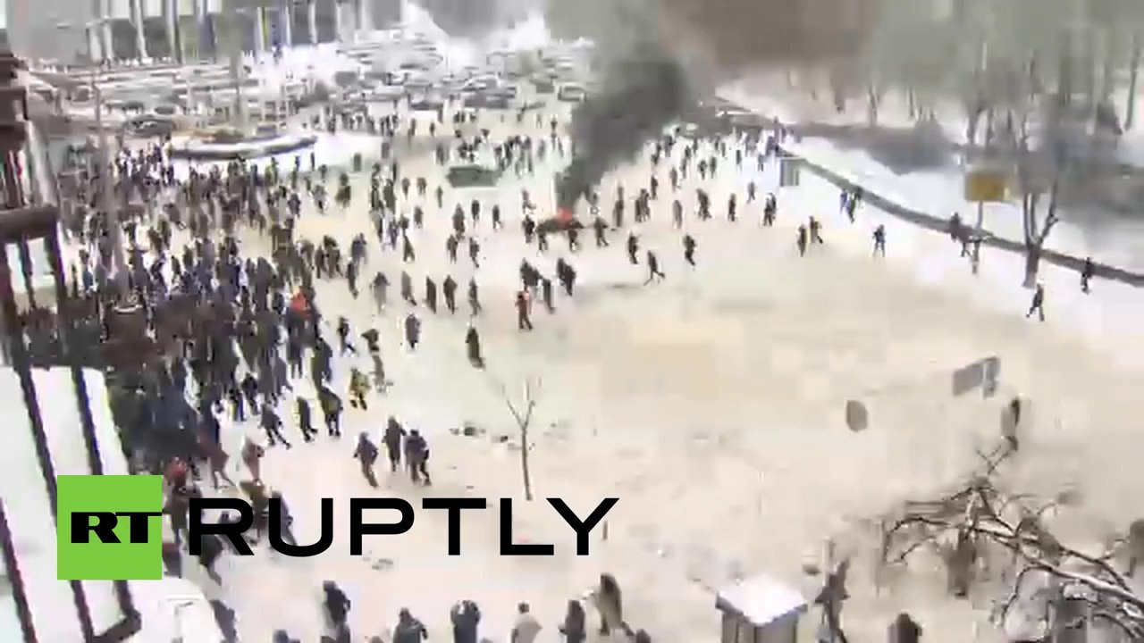 Video: Ukraine police filmed beating rioters as violence escalates in Kiev