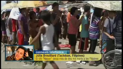 TV3 - Els Matins - Una supervivent catalana explica els efecte del tifó "Haiyan" des de Tacloban
