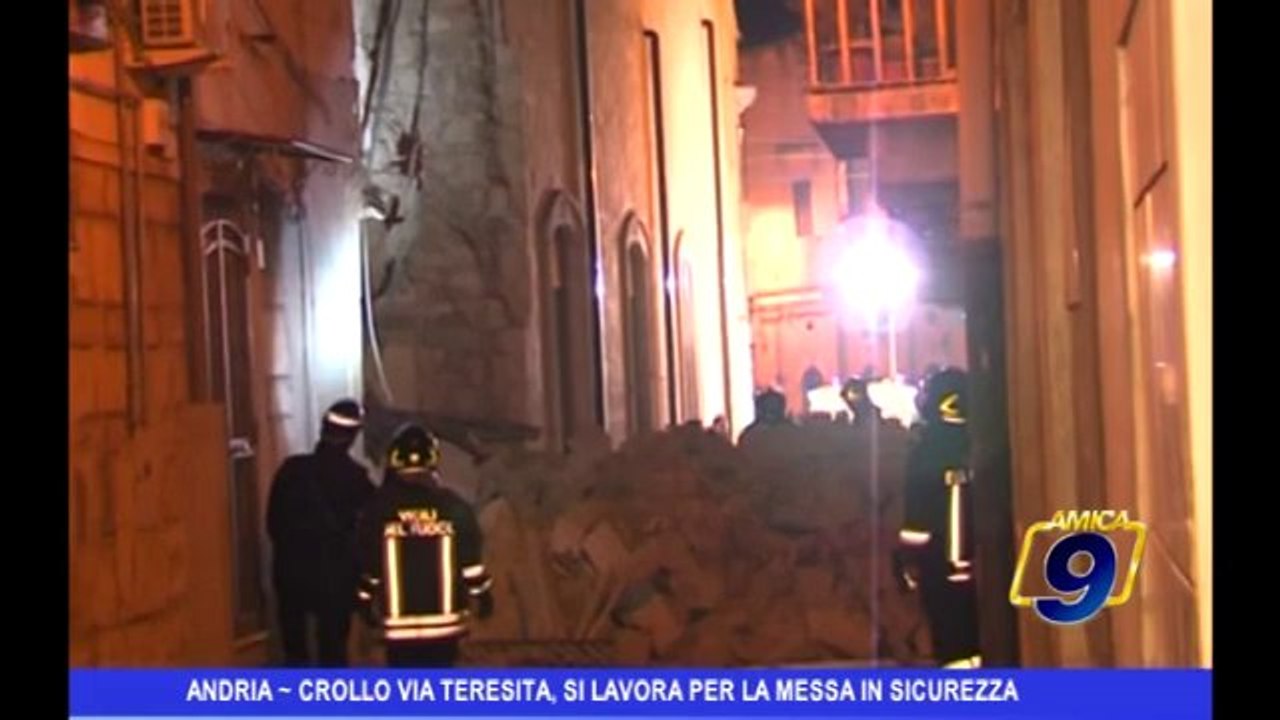 Andria | Crollo via Teresita, si lavora per la messa in sicurezza