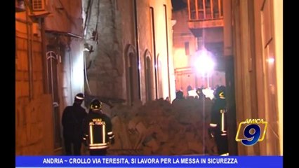 Andria | Crollo via Teresita, si lavora per la messa in sicurezza
