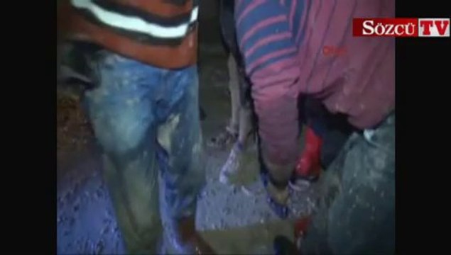 Keçilerini kurtarmak isterken canından oluyordu