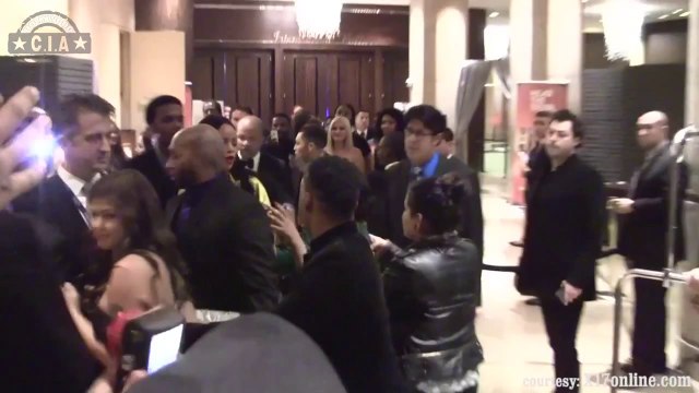 Rihanna Stuns In Deep Plunging, Thigh Exposing Gown At Clive Davis' Pre-Grammy Party