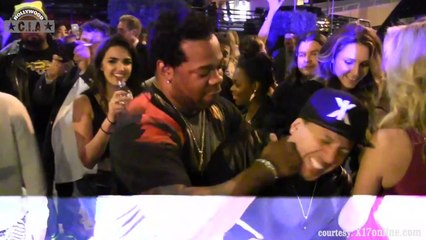 Grammy Awards 2014 Pre Bash -- Busta Rhymes Punches A Fan Jokingly