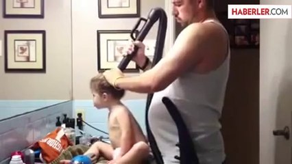 Kızının Saçlarını Elektrik Süpürgesiyle Topladı