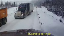 Collision évitée de justesse entre deux camions !