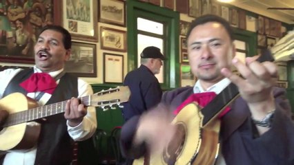 Mariachi band sings La Paloma in Ensenada, Mexico