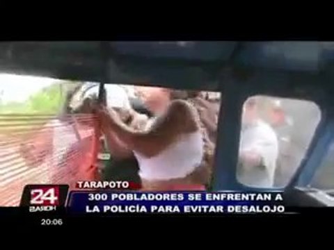 Tarapoto: desalojo a invasores de terrenos acaba en violentos enfrentamientos