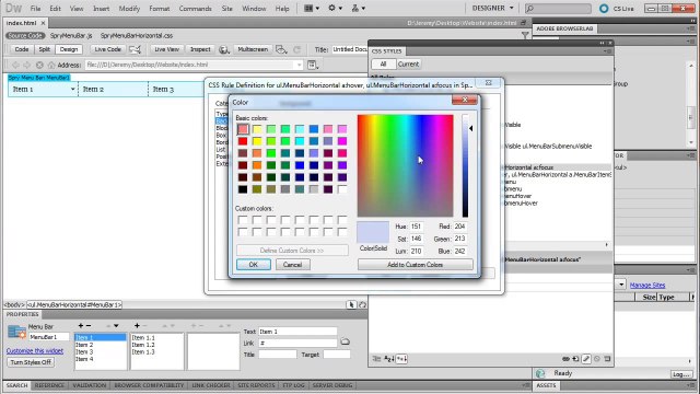Dreamweaver: Spry Drop Down Menu - Tutorial