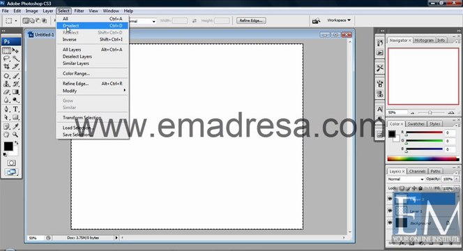 Select all Deselect Reselect Inverse Basic Photoshop Tutorials in URDU, Hindi by Emadresa