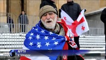 Des Géorgiens manifestent contre les jeux Olympiques de Sotchi