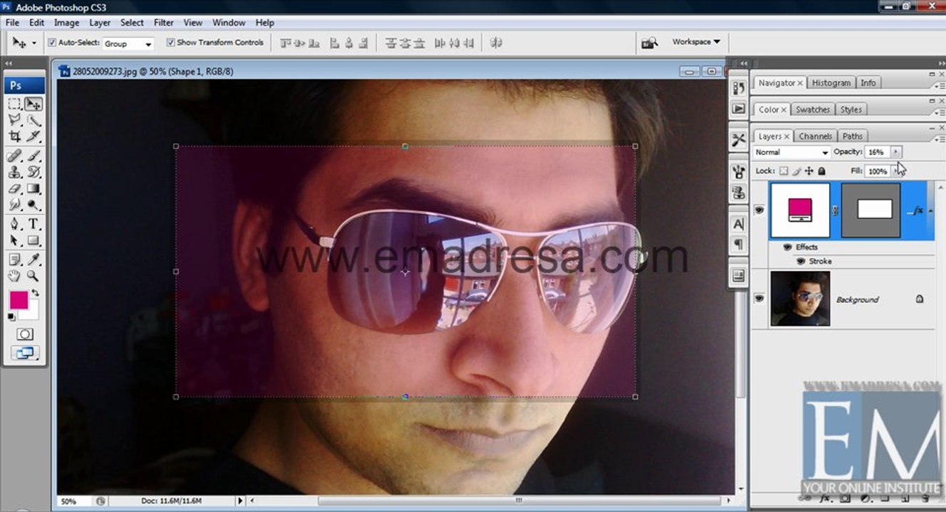 Opasity & Fill Basic Photoshop Tutorials in URDU, Hindi by Emadresa