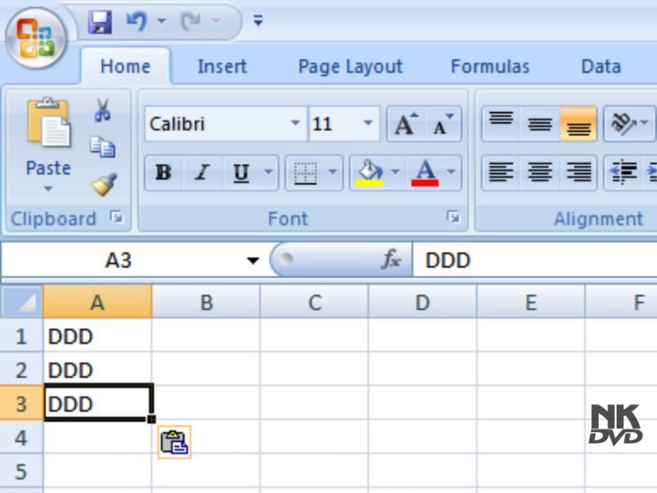 Lesson 04 Clipboard Microsoft Office Excel 2007 2010 free Educational video Training Tutorials in Urdu Hindi language