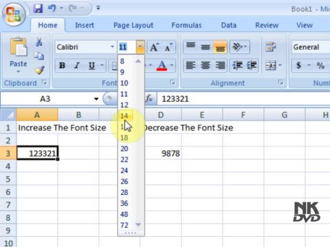 Lesson 06 Increase or Decrease Font Size Microsoft Office Excel 2007 2010 free Educational video Training Tutorials in Urdu Hindi language