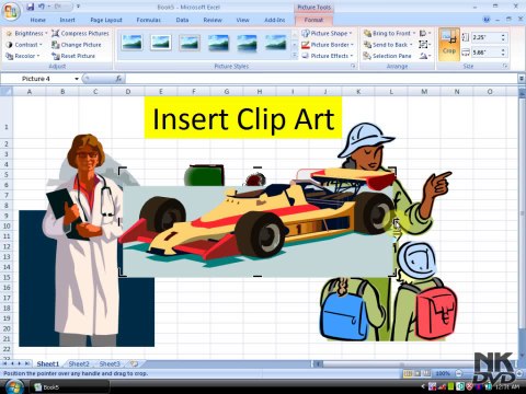 Lesson 48 The Insert Picture Clipart Microsoft Office Excel 2007 2010 free Educational video Training Tutorials in Urdu Hindi language