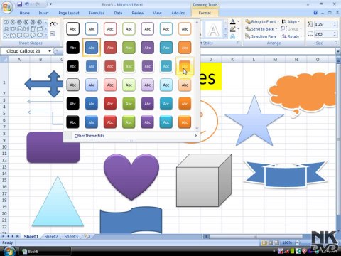 Lesson 49 The Insert Picture Shapes Microsoft Office Excel 2007 2010 free Educational video Training Tutorials in Urdu Hindi language
