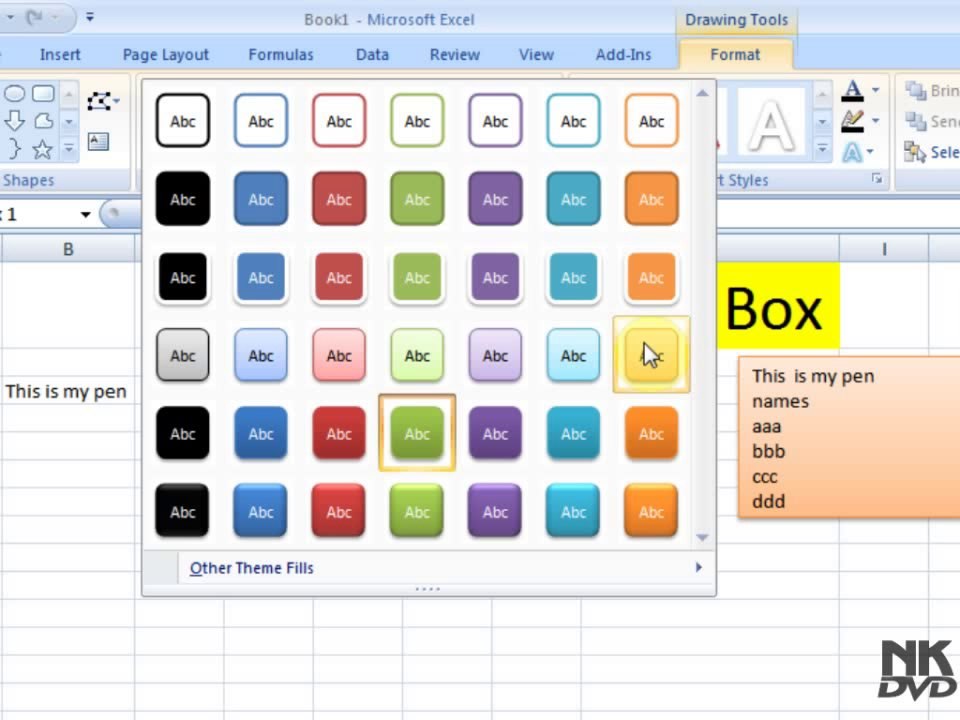Lesson 58 The Text Box Microsoft Office Excel 2007 2010 free Educational video Training Tutorials in Urdu Hindi language