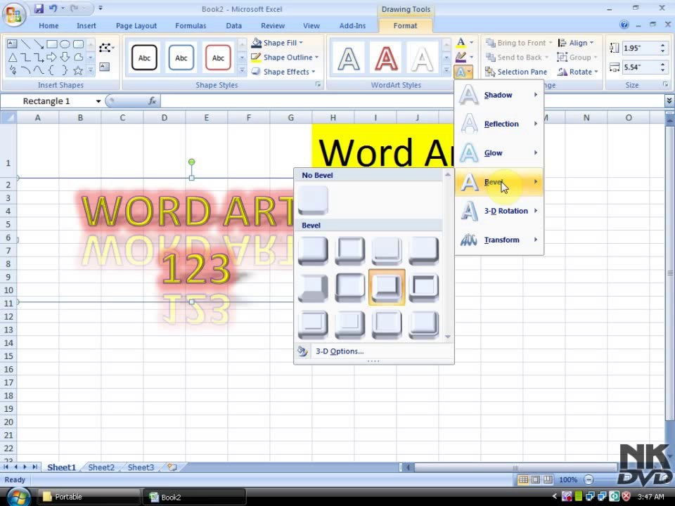 Lesson 60 The Word Art Microsoft Office Excel 2007 2010 free Educational video Training Tutorials in Urdu Hindi language