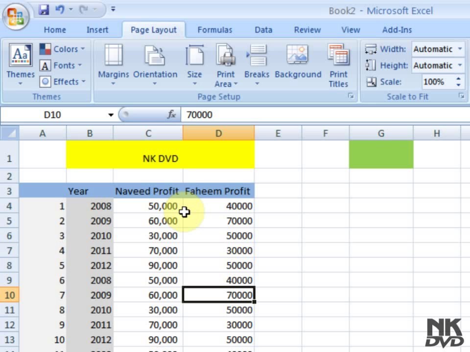 Lesson 70 The Page Breaks Page Setup Microsoft Office Excel 2007 2010 free Educational video Training Tutorials in Urdu Hindi language