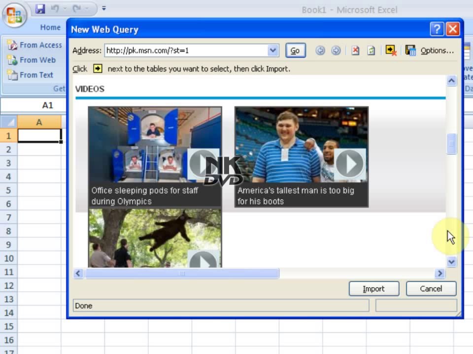 Lesson 76 The Get External Data Microsoft Office Excel 2007 2010 free Educational video Training Tutorials in Urdu Hindi language