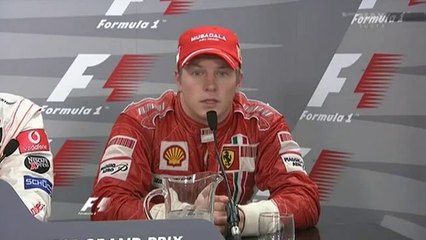 Heikki and Kimi speaking Finnish at Fuji 2007