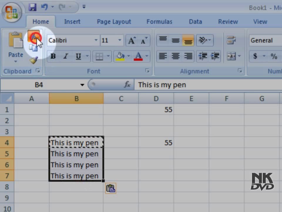 Lesson 03 Cut Copy Microsoft Office Excel 2007 2010 free Educational video Training Tutorials in Urdu Hindi language