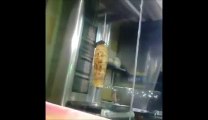 Rat running on Chiche Kebab Meat While Cooked!! Eurk...
