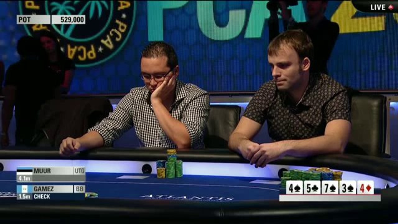Живой покерный турнир PCA 2014 - Главное Событие PCA, день 5