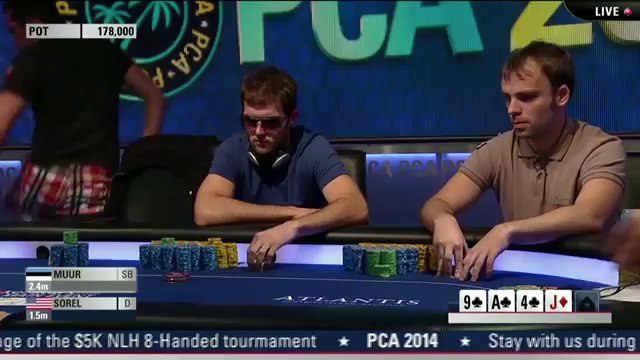 Torneo de poker en vivo de la PCA de 2014 - Evento Principal de la PCA, Día 4