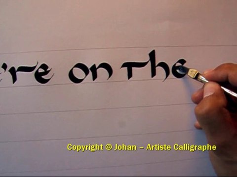 Calligraphie par Johan - Text in CAROLINE alphabet. Calligraphie Latine יוהן סופר Caligrafia Calligraphy live