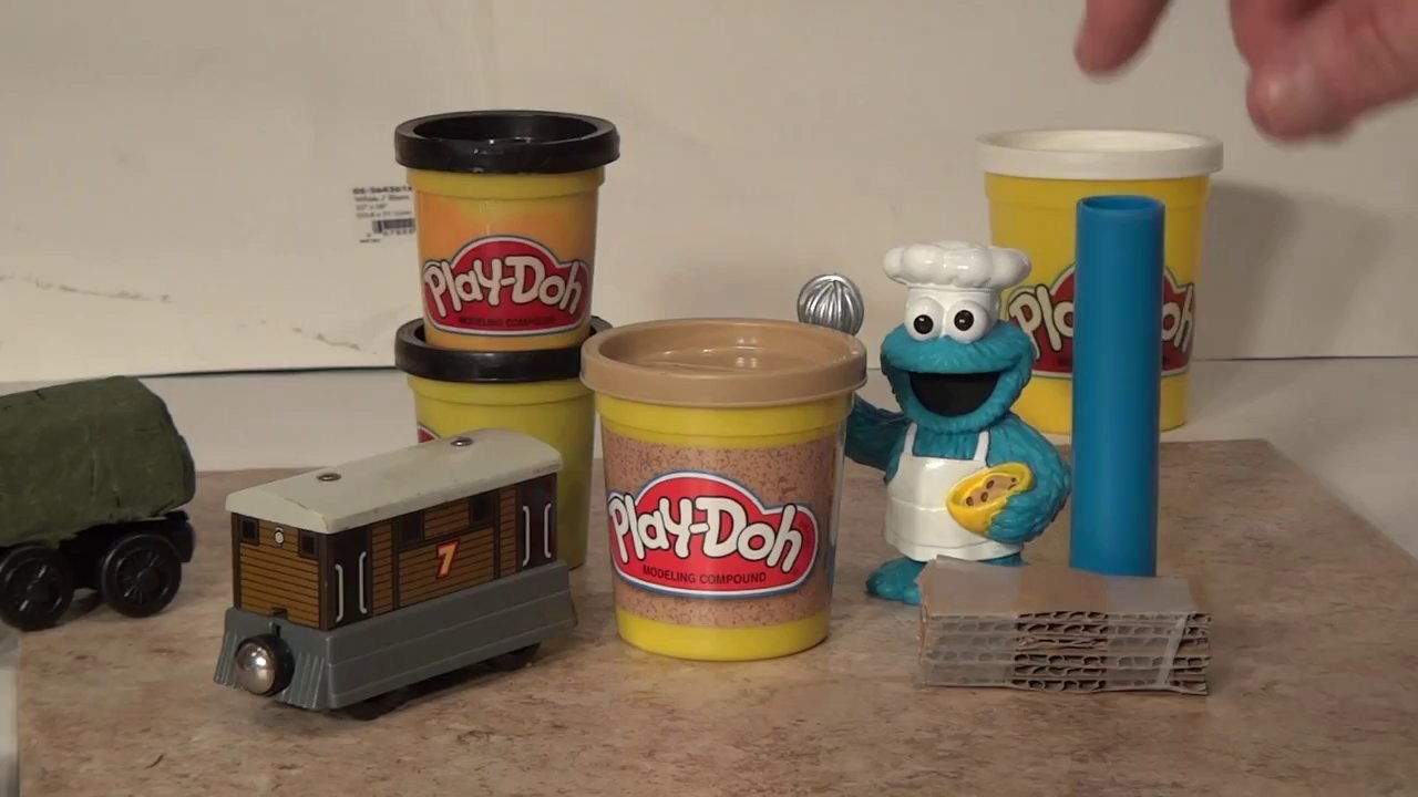 Play Doh Thomas and Friends and Toby, we make Toby out of Play Doh with the Cookie Monster