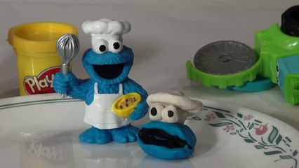 Play Doh Cookie Monster, how to make Chef Cookie Monster out of Play Doh