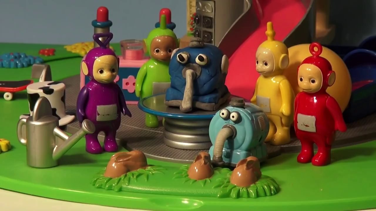Play Doh Teletubbies fun building The Noo Noo with Tinky Winky, Dipsy, LaaLaa, and Po