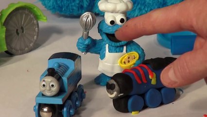 Play Doh Thomas the Train , with Cookie Monster he tried to eat Play Doh Thomas the Tank Engine  lol